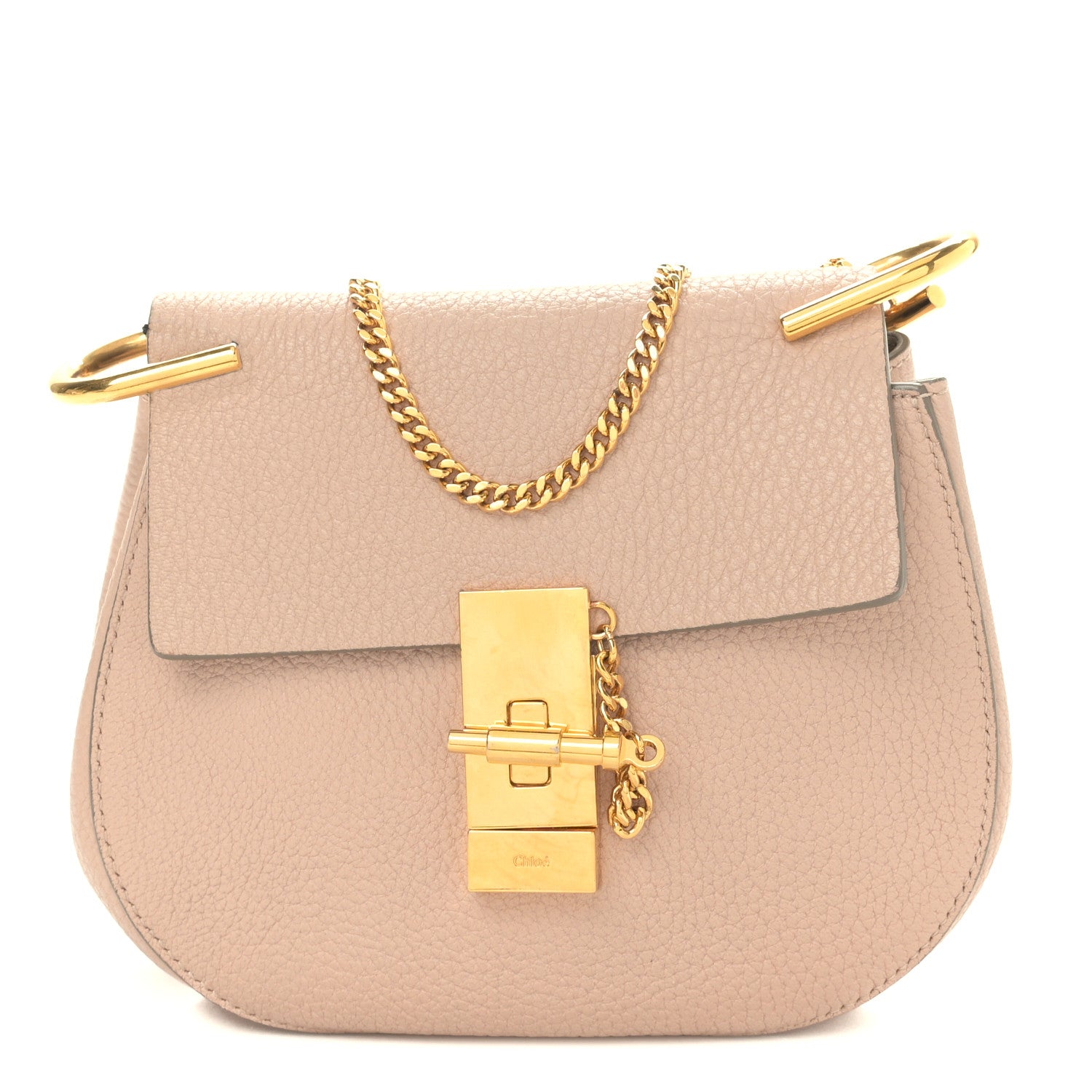 Chloe Grained Lambskin Mini Drew Shoulder Bag Cement Pink 1 of 8