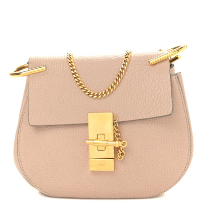 Chloe Grained Lambskin Mini Drew Shoulder Bag Cement Pink 1 of 8