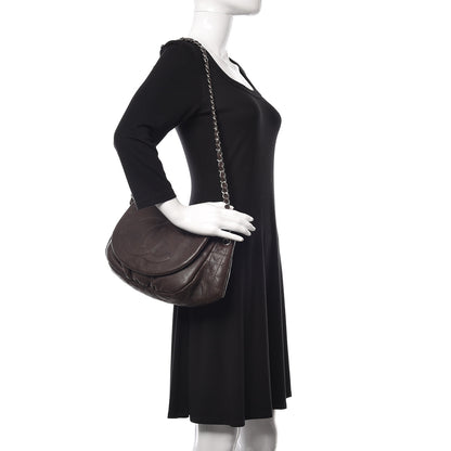 Chanel Caviar Half Moon Large Flap Dark Brown 3 of 15