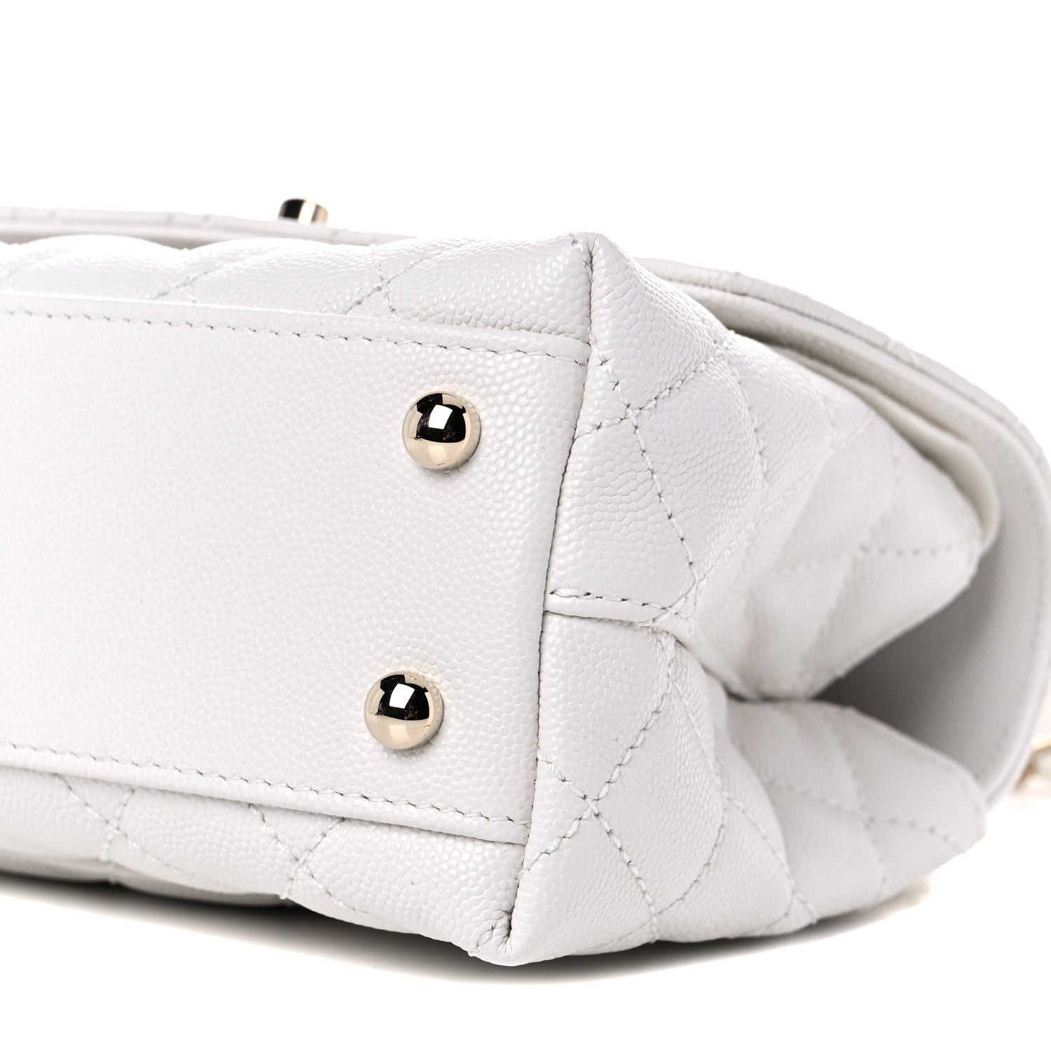 Chanel Caviar Quilted Mini Coco Handle Flap White 9 of 10