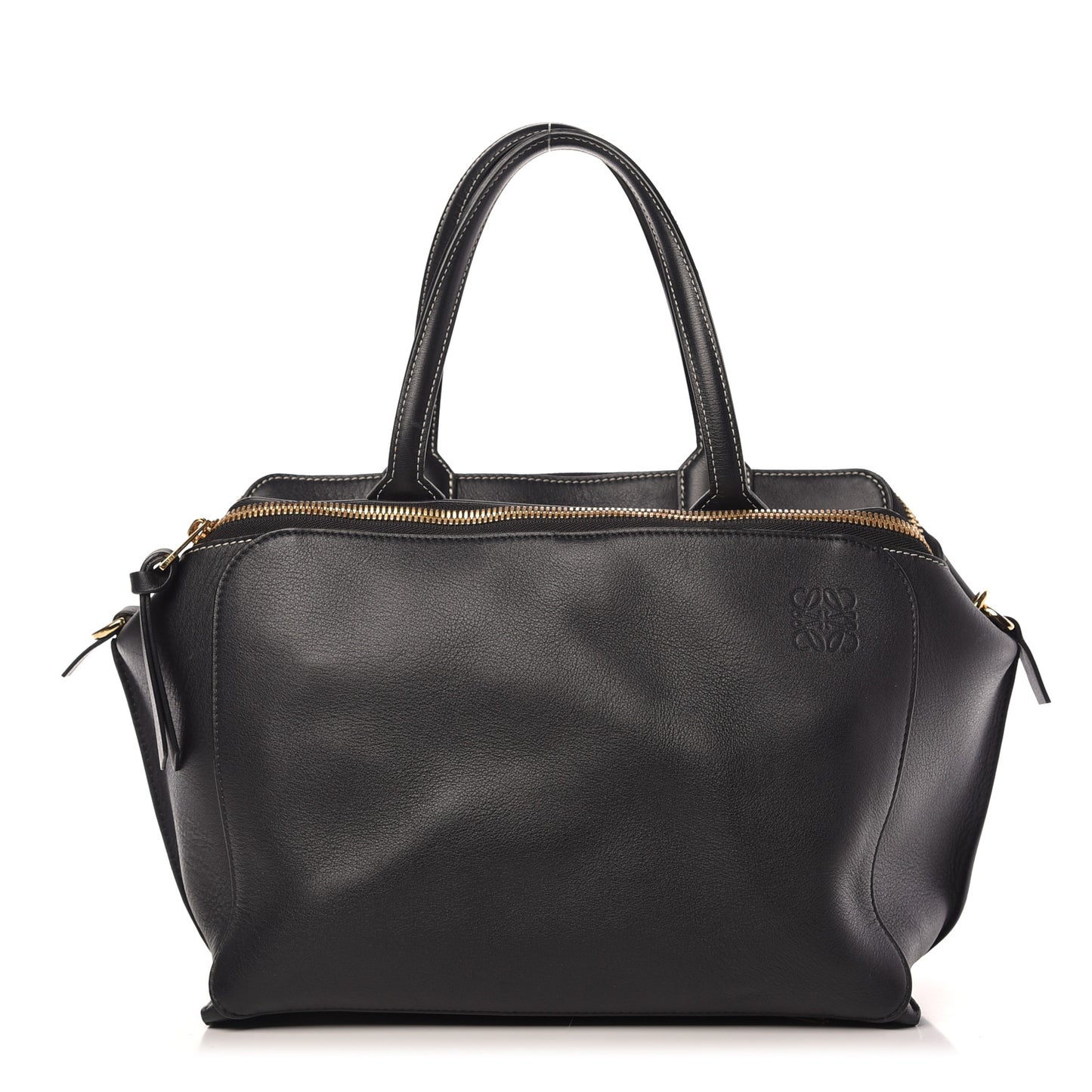 Calfskin Triple Zip Tote Black