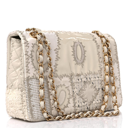Chanel Tweed Patchwork Jumbo Single Flap White 3 of 15