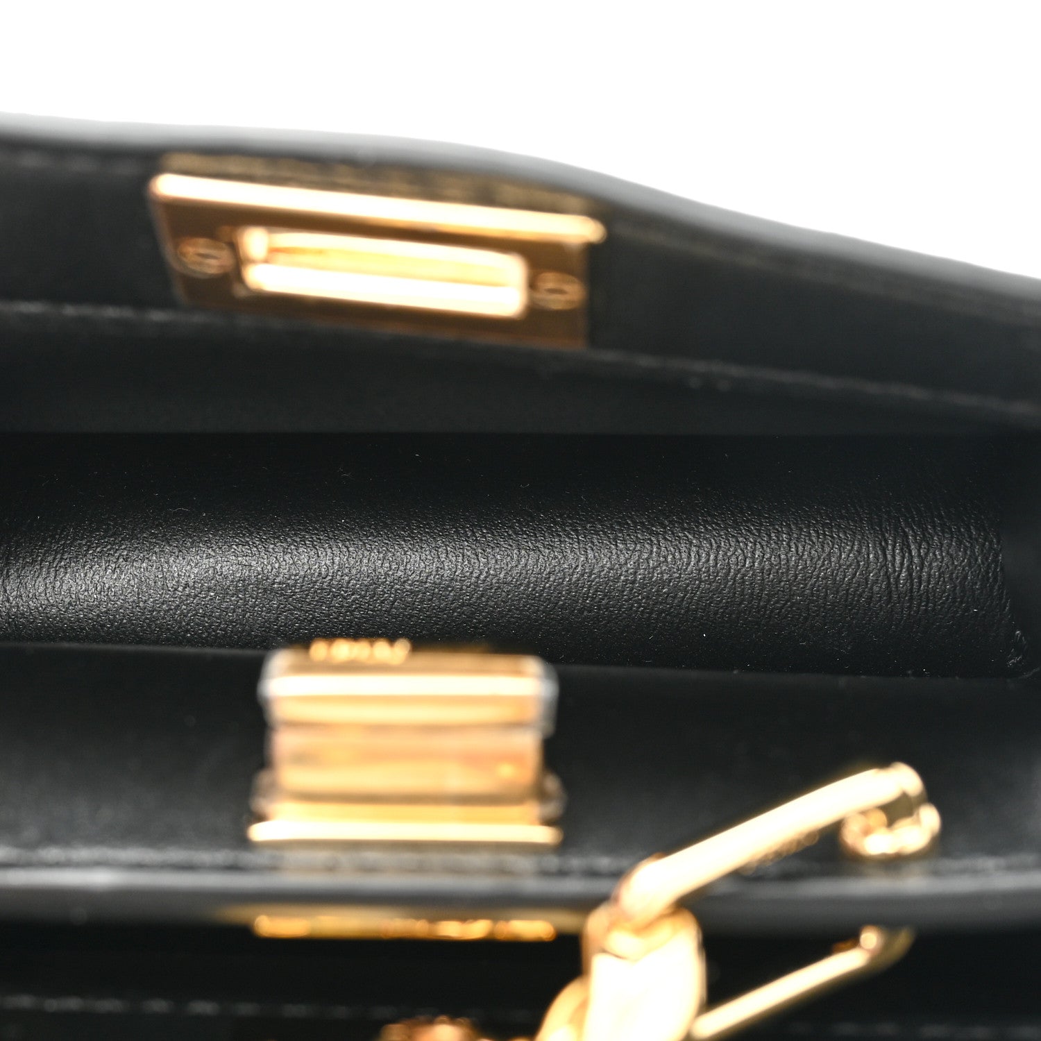 Fendi Shiny Nappa Nano Peekaboo Maxi Handle Satchel Black 5 of 12
