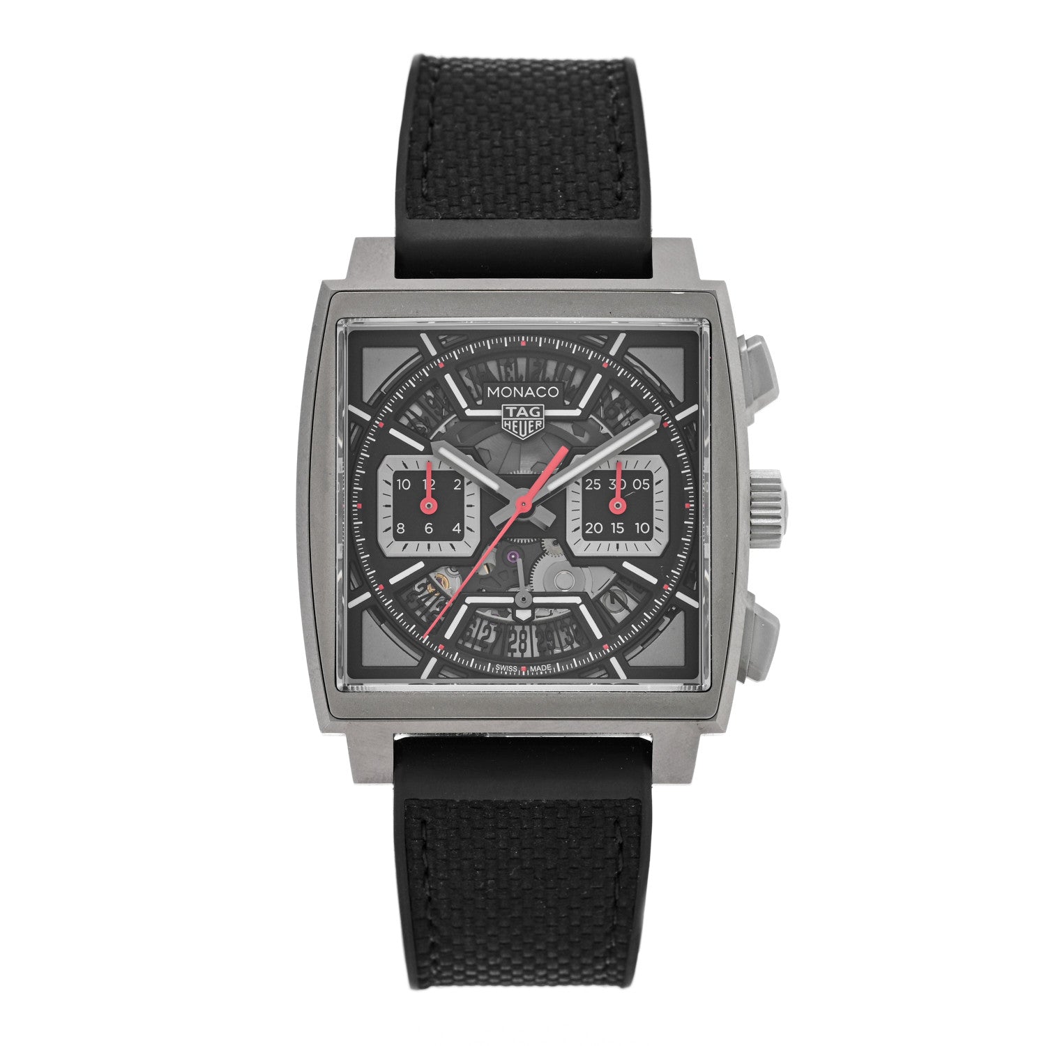 Tag Heuer Titanium Rubber 39mm Monaco Automatic Watch Black CBL2183 1 of 5