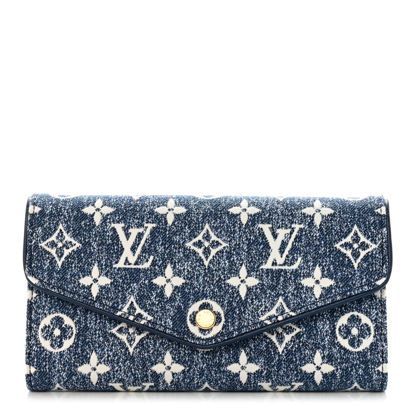 Monogram Jacquard Denim Sarah Wallet Bleu