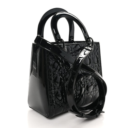 Christian Dior Ultraglossy Patent Cannage Medium Lady Dior Black 3 of 10
