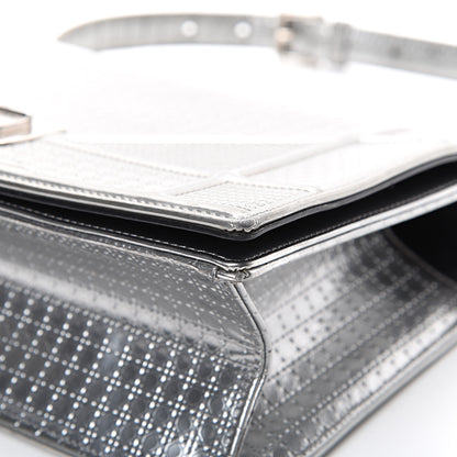 Christian Dior Metallic Patent Micro-Cannage Medium Diorama Flap Bag Silver 10 of 14