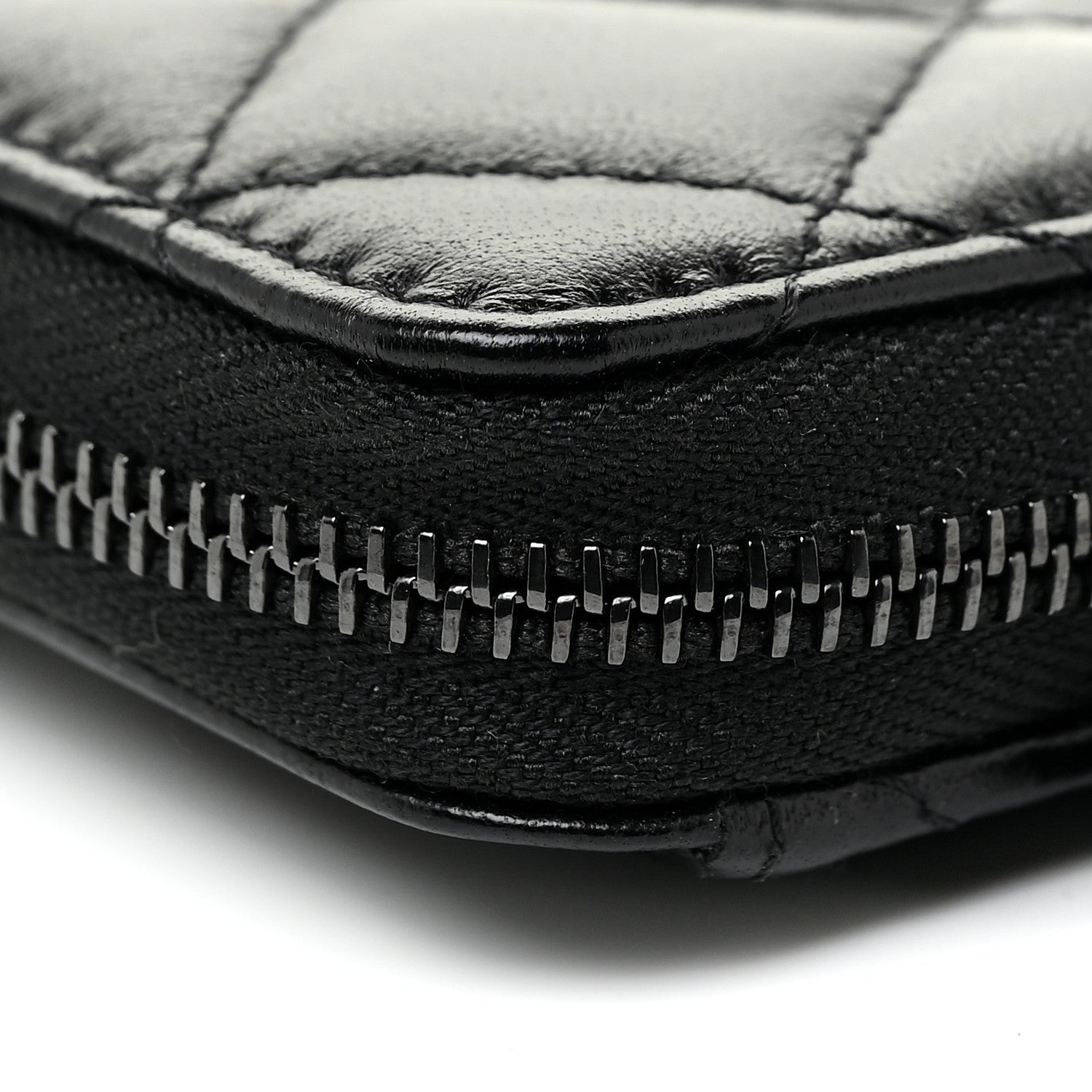 Chanel Lambskin Quilted Zip Coin Purse So Black 8 of 15