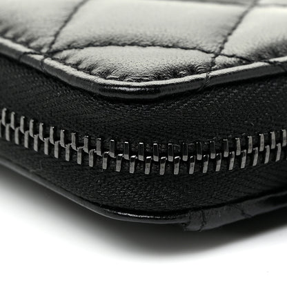 Chanel Lambskin Quilted Zip Coin Purse So Black 8 of 15