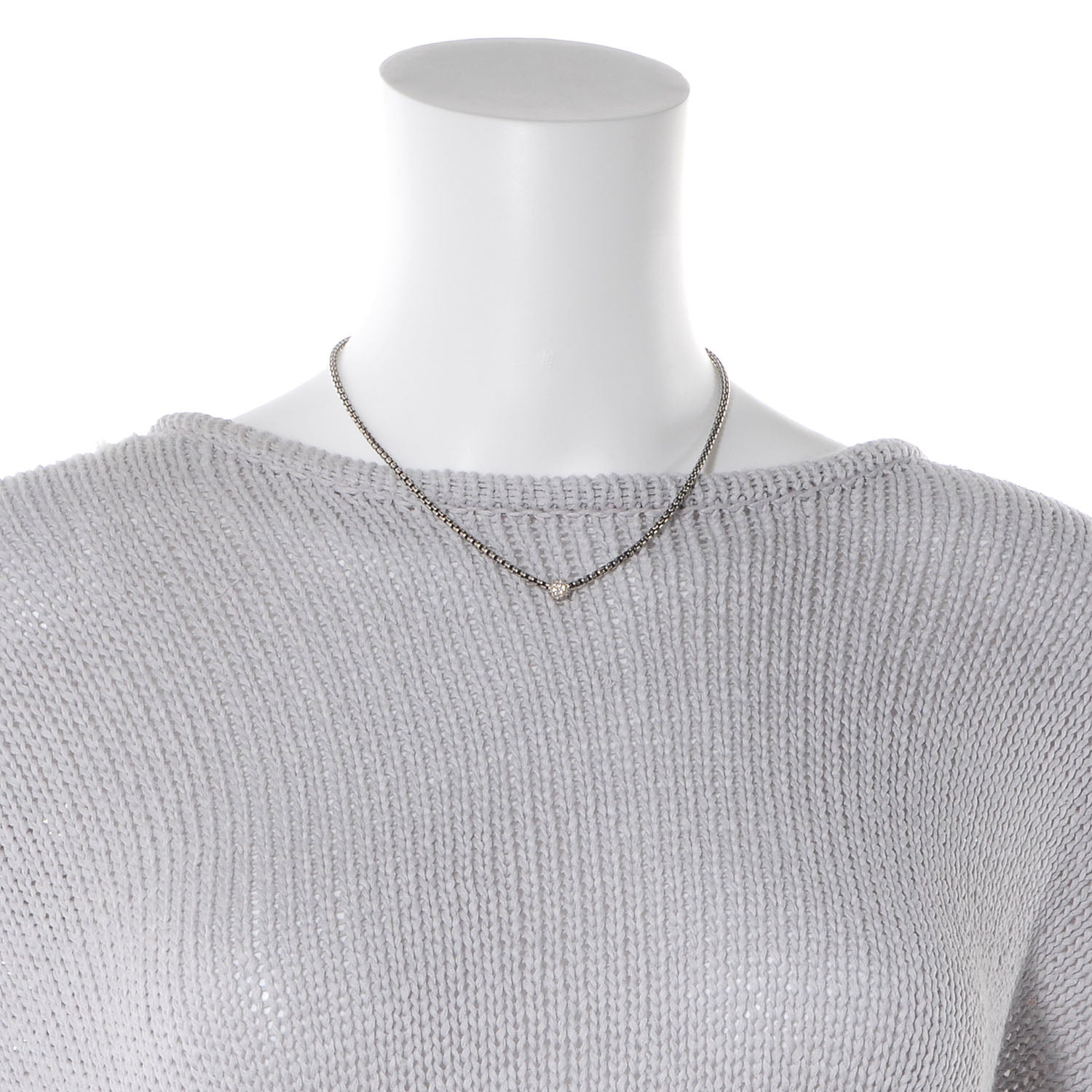 David Yurman Sterling Silver 18K White Gold Diamond Pave Ball Box Chain Necklace 2 of 5