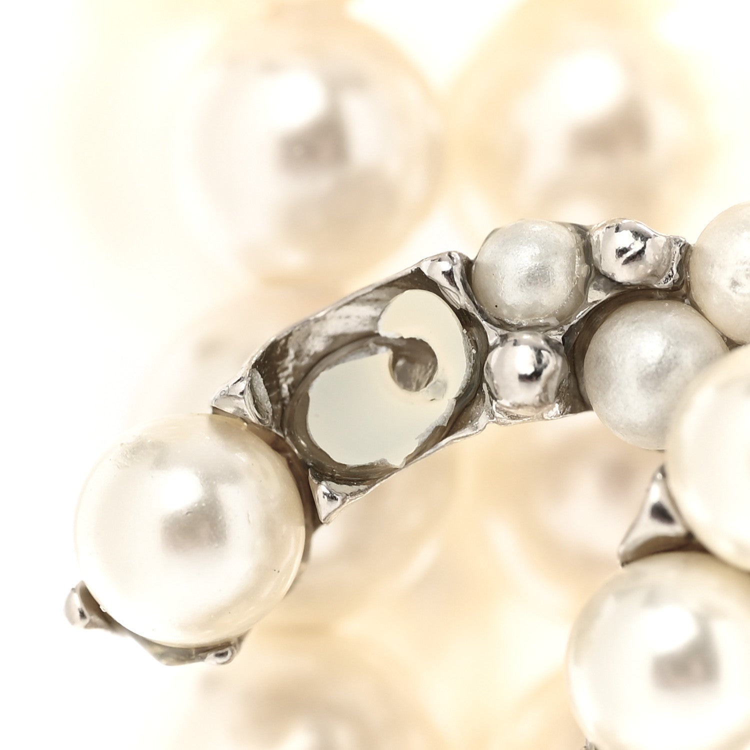 Chanel Pearl Graduated Multi Strand CC Necklace Pearly White 8 of 10