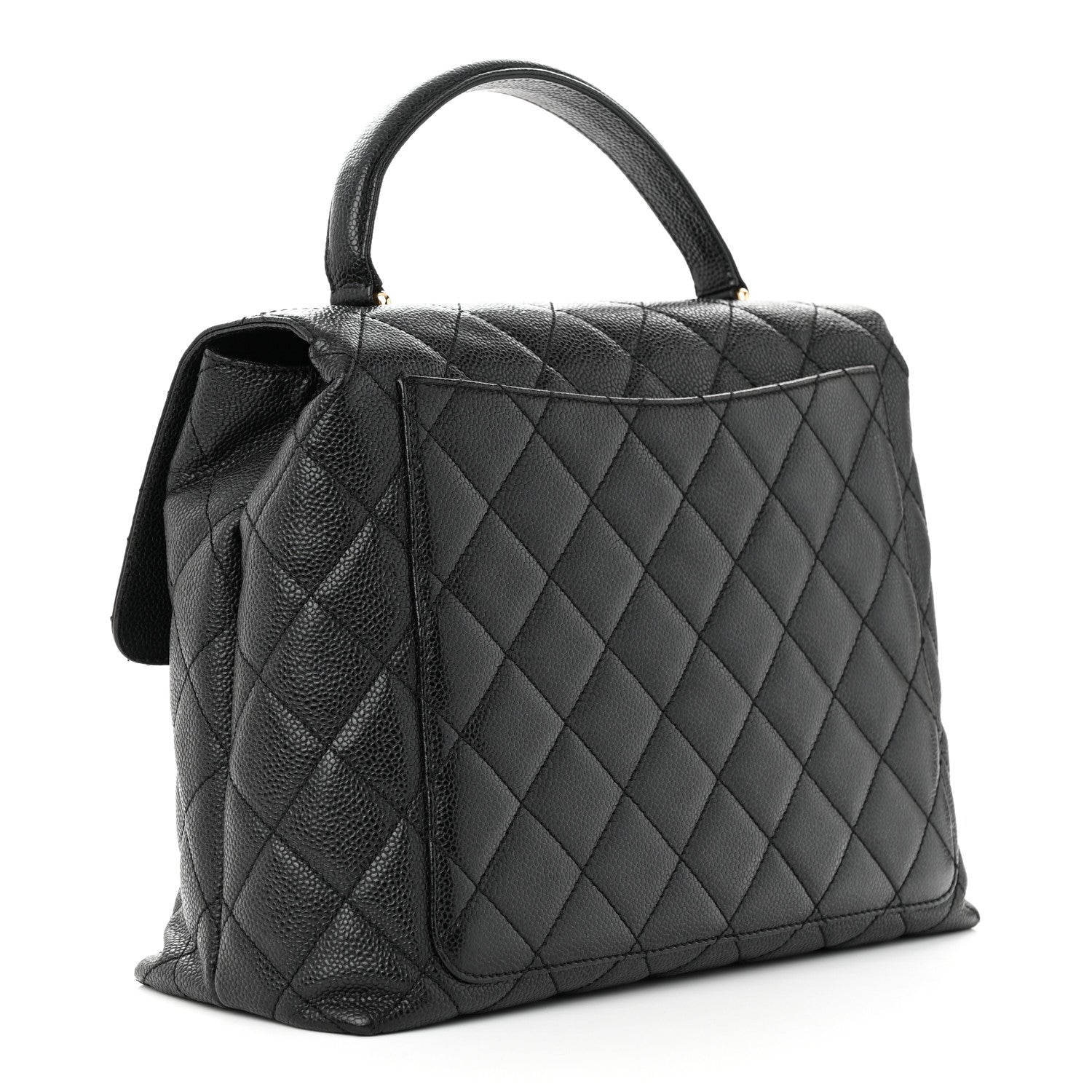 Chanel Caviar Quilted Jumbo Kelly Flap Black 3 of 12