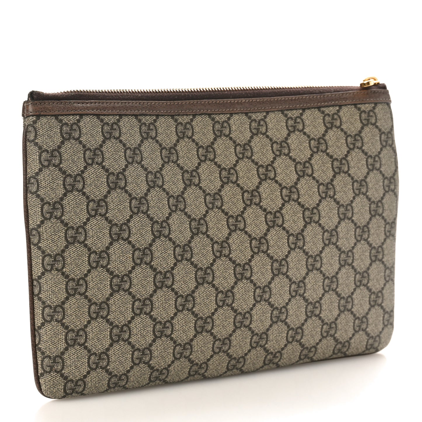 GG Supreme Monogram Large Ophidia Pouch Clutch Brown