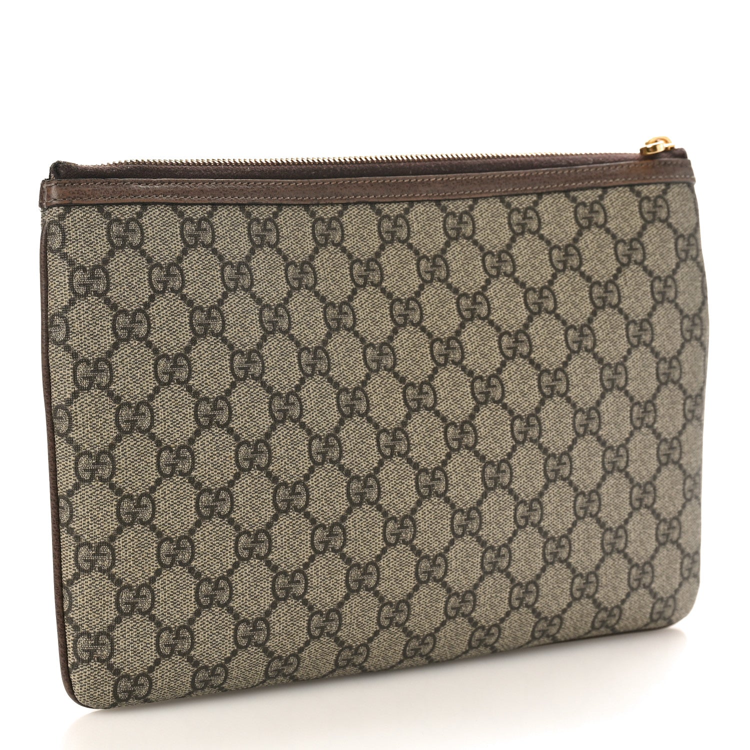 Gucci GG Supreme Monogram Large Ophidia Pouch Clutch Brown 3 of 11