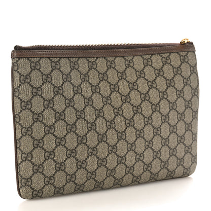 Gucci GG Supreme Monogram Large Ophidia Pouch Clutch Brown 3 of 11