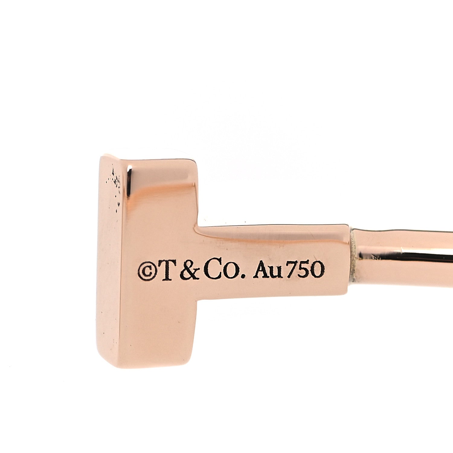 Tiffany 18K Rose Gold Narrow T Wire Bracelet 4 of 4