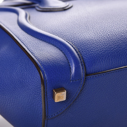 Celine Drummed Calfskin Micro Luggage Indigo 10 of 13