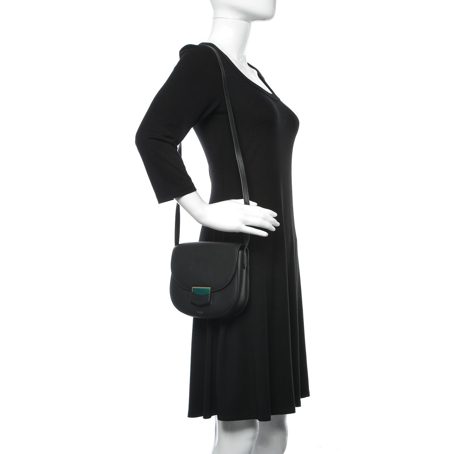 Celine Smooth Calfskin Small Trotteur Black 2 of 11