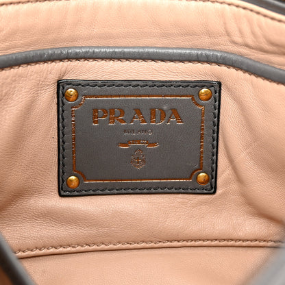 Prada Vitello Shine Pushlock Shoulder Bag Grey 6 of 11
