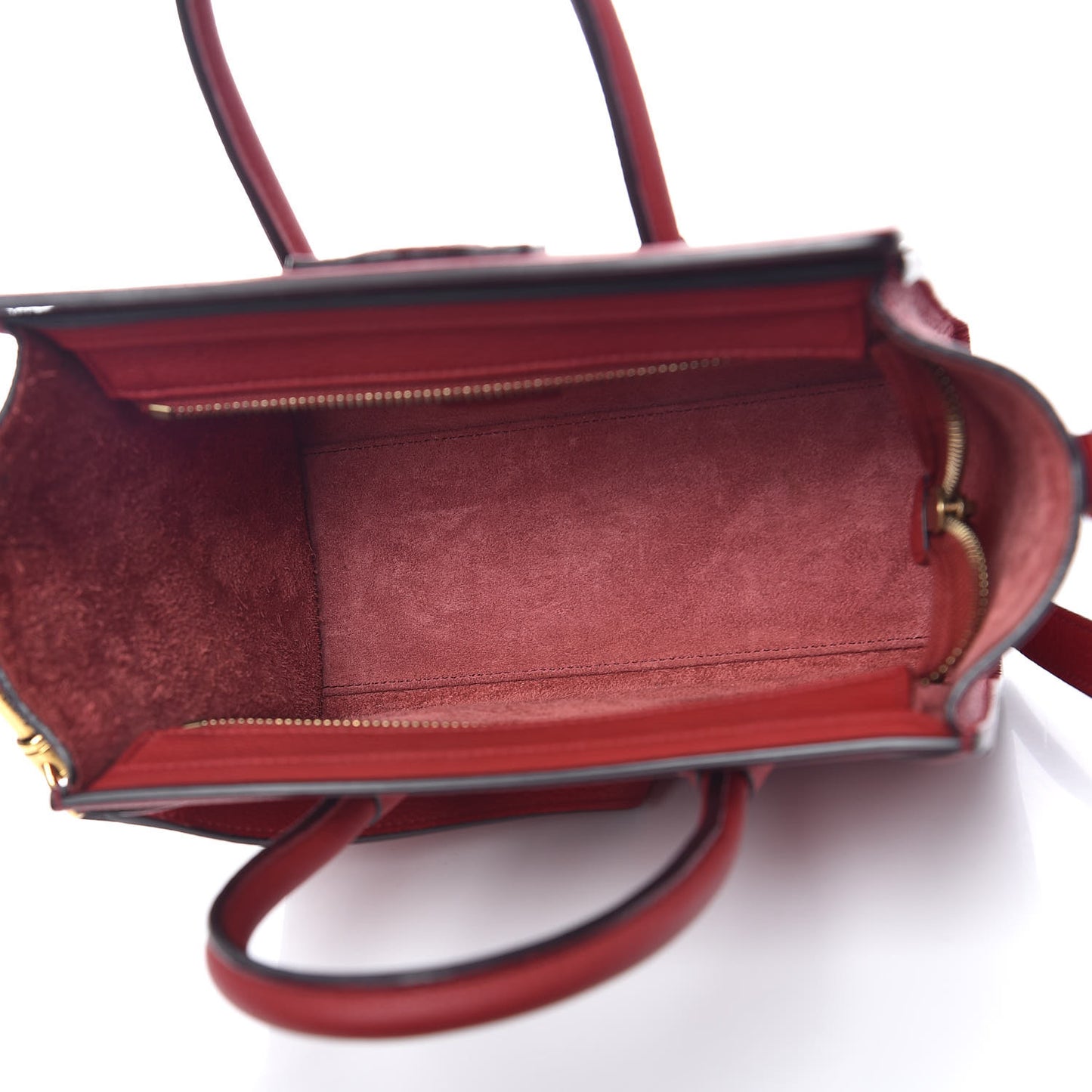Drummed Calfskin Nano Luggage Red