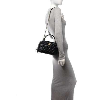 Chanel Lambskin Quilted Medium Trendy CC Bowling Bag Black 2 of 12