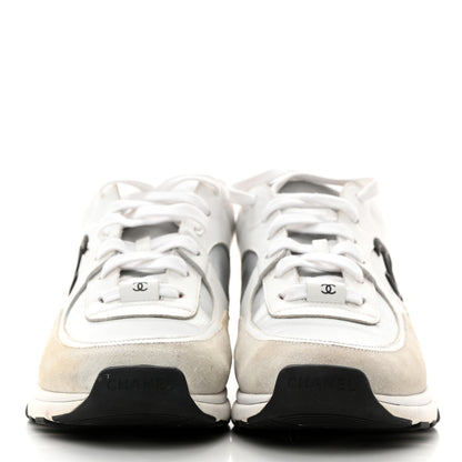 Chanel Calfskin Fabric Sneakers 41 White Silver Fluo Pink 2 of 10