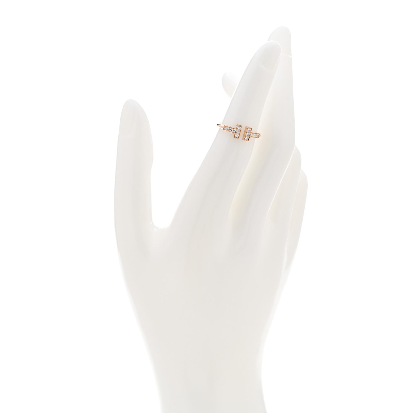 18K Rose Gold Diamond T Wire Ring 48 4.5