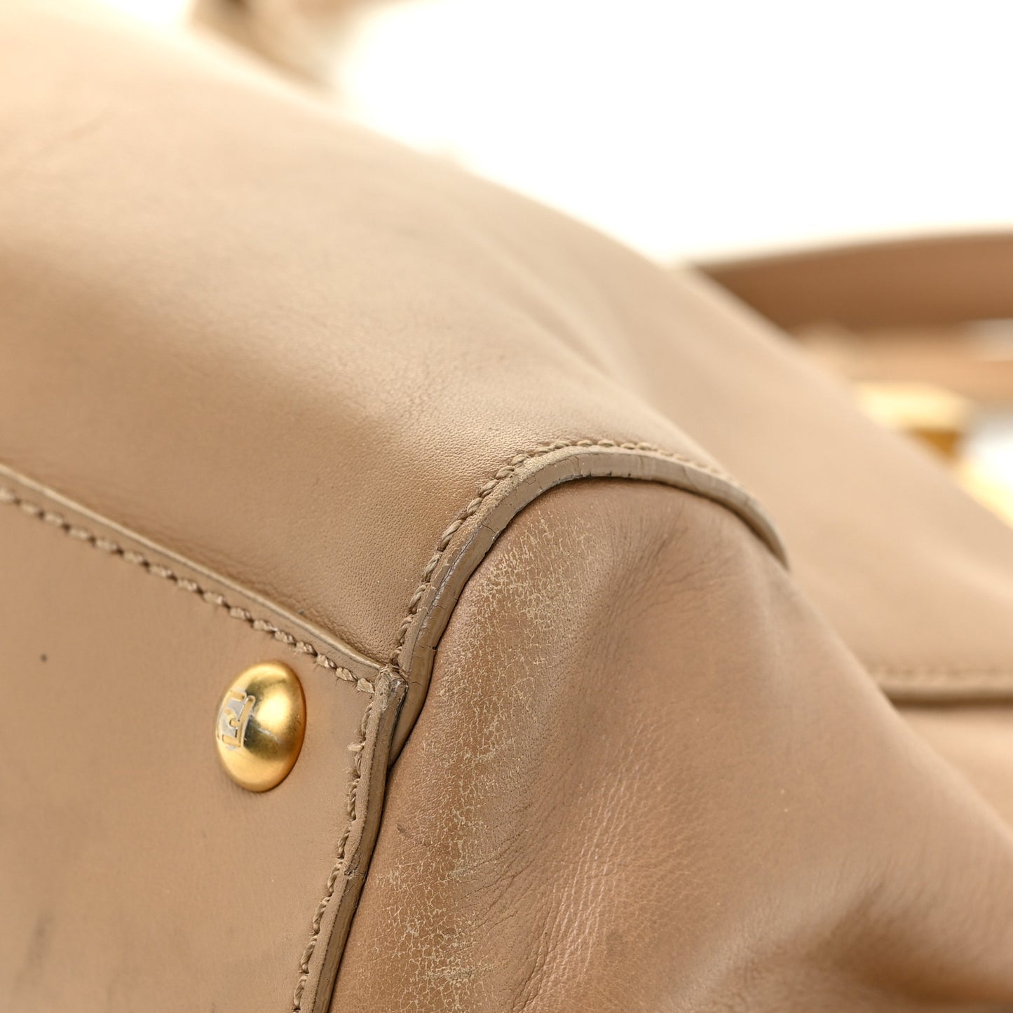 Calfskin Medium Peekaboo Iconic Satchel Tan