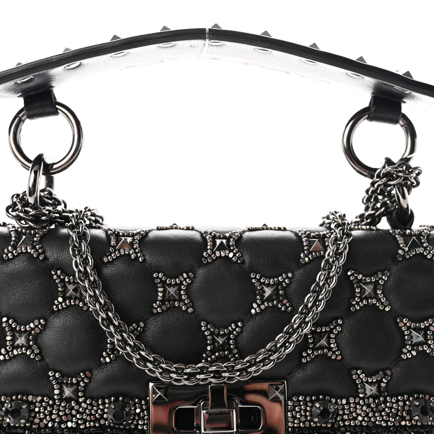 Valentino Garavani Beaded Small Rockstud Spike It Shoulder Bag Black 7 of 9