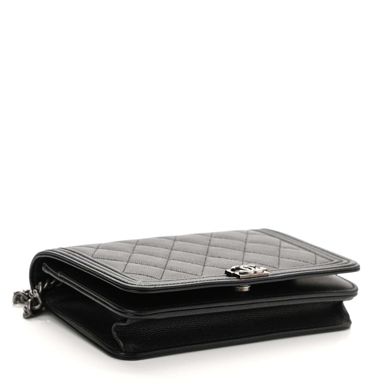 Chanel Caviar Quilted Boy Wallet On Chain WOC Black 4 of 11