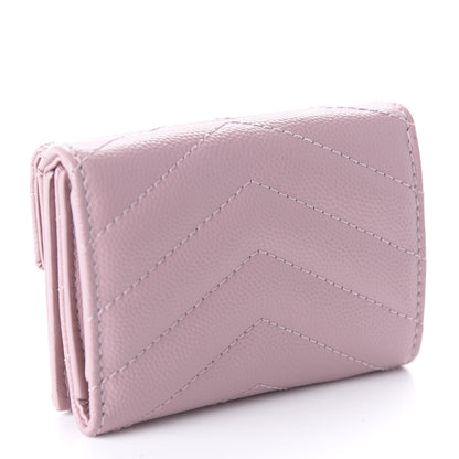 Saint Laurent Grain De Poudre Matelasse Chevron Monogram Tiny Wallet Tender Pink 3 of 10