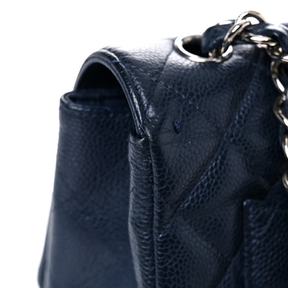 Chanel Caviar Quilted Jumbo Double Flap Navy Blue 24 of 25