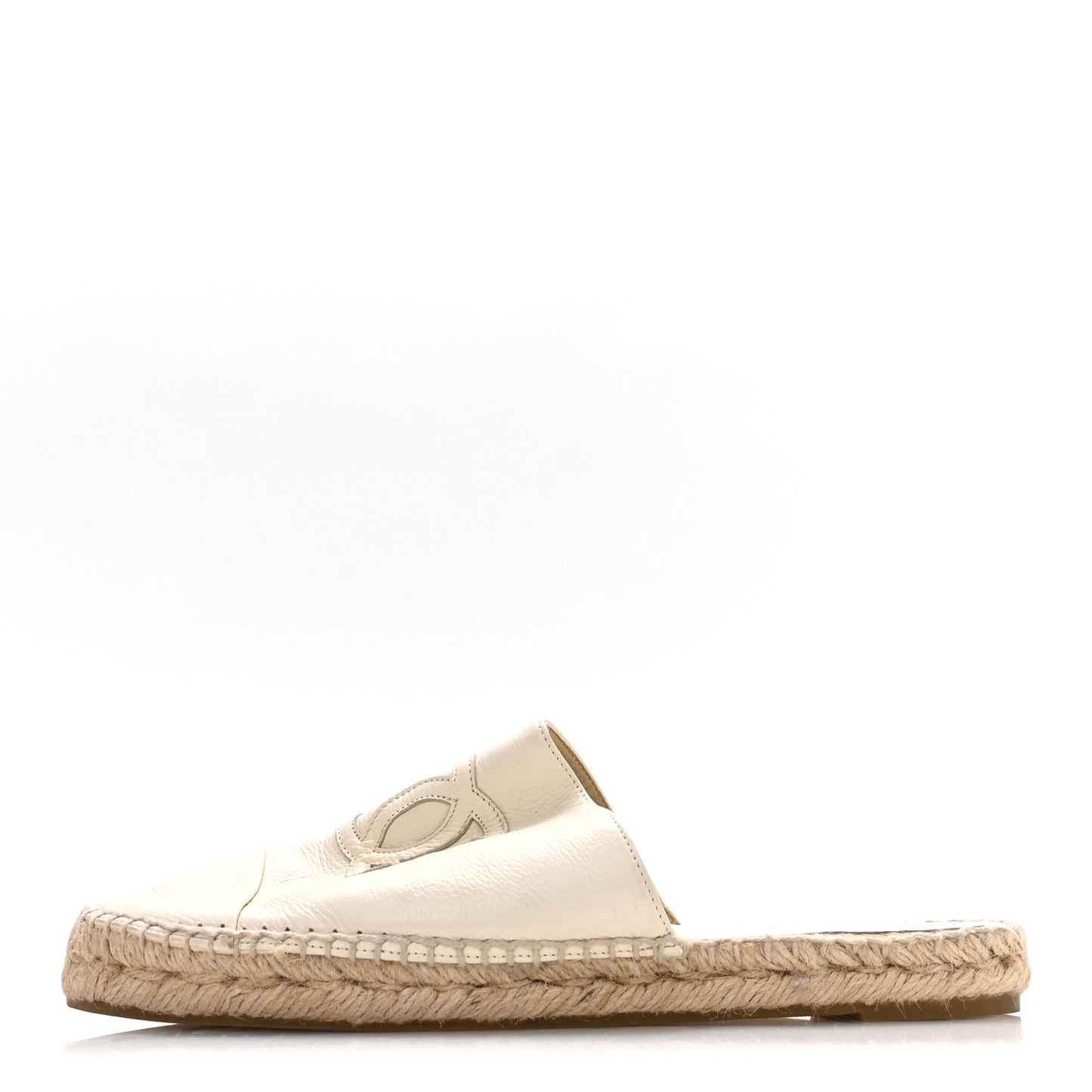 Calfskin CC Espadrille Mules 40 Ivory
