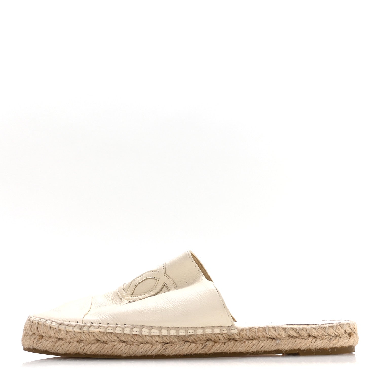 Chanel Calfskin CC Espadrille Mules 40 Ivory 1 of 8