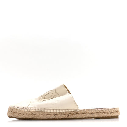 Chanel Calfskin CC Espadrille Mules 40 Ivory 1 of 8