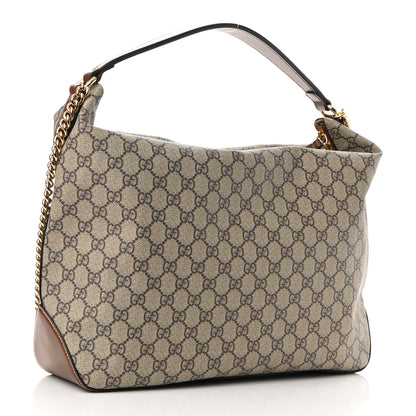Gucci GG Supreme Monogram Large Linea A Hobo Light Brown 3 of 10