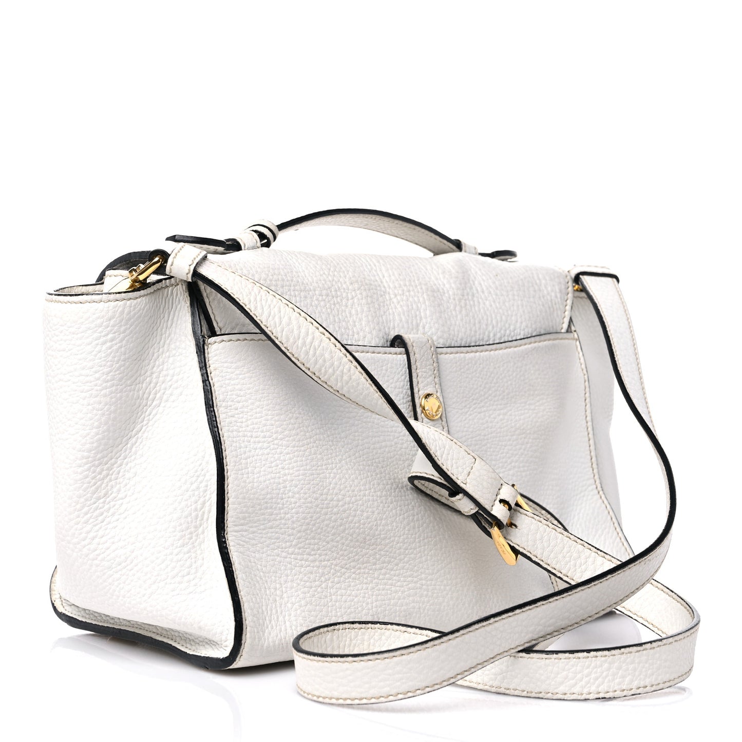 Vitello Daino Sound Twin Pocket Satchel Bianco