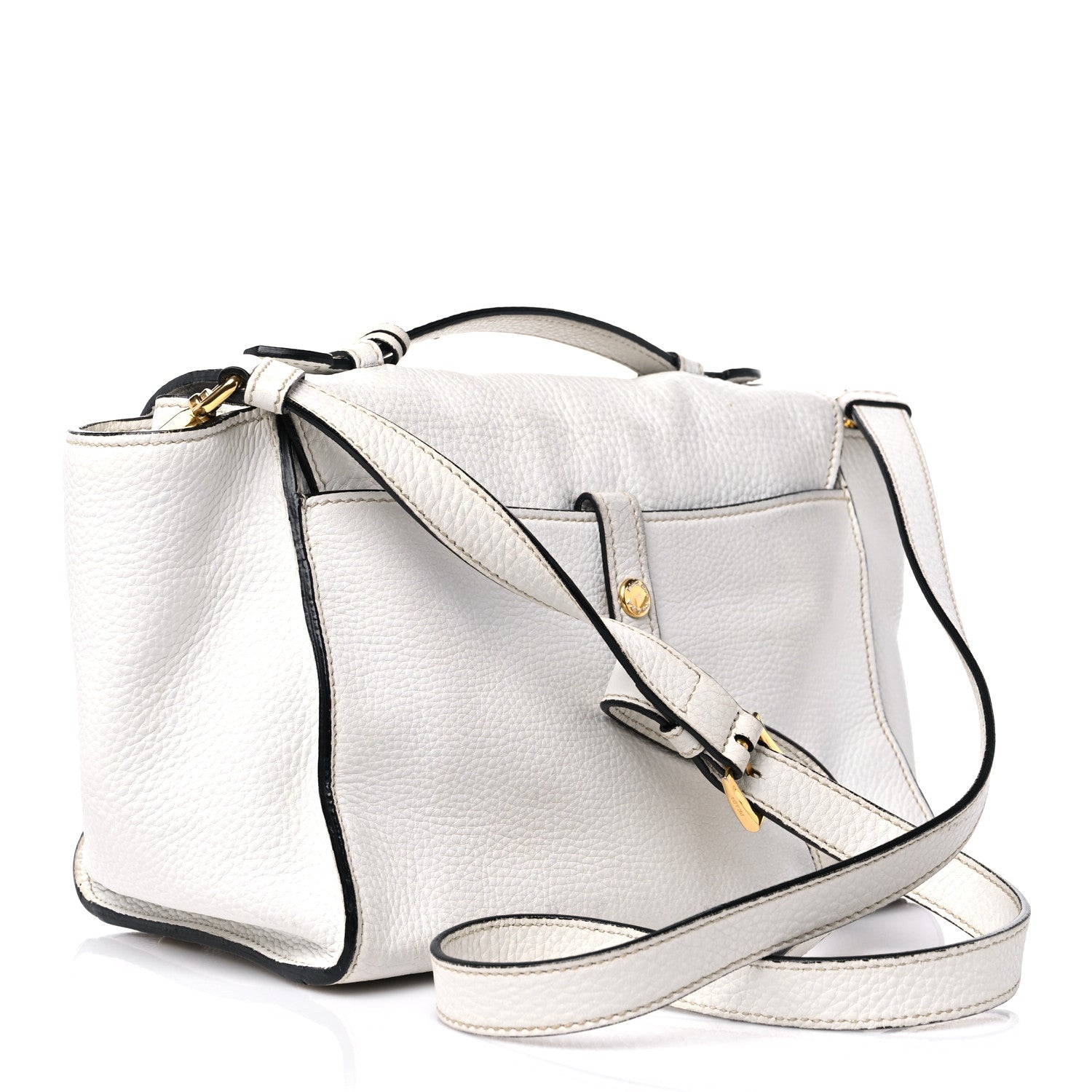 Prada Vitello Daino Sound Twin Pocket Satchel Bianco 3 of 16
