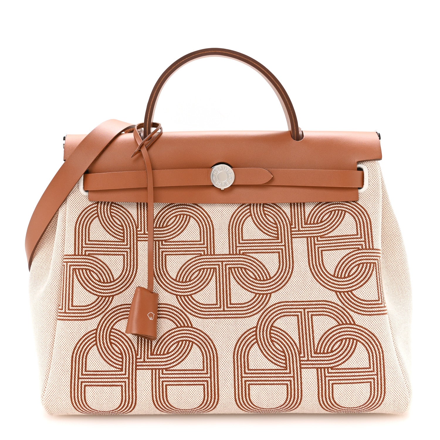 Hermes H Plume Canvas Vache Hunter Circuit 24 Herbag Zip Retourne 31 Naturel 1 of 11