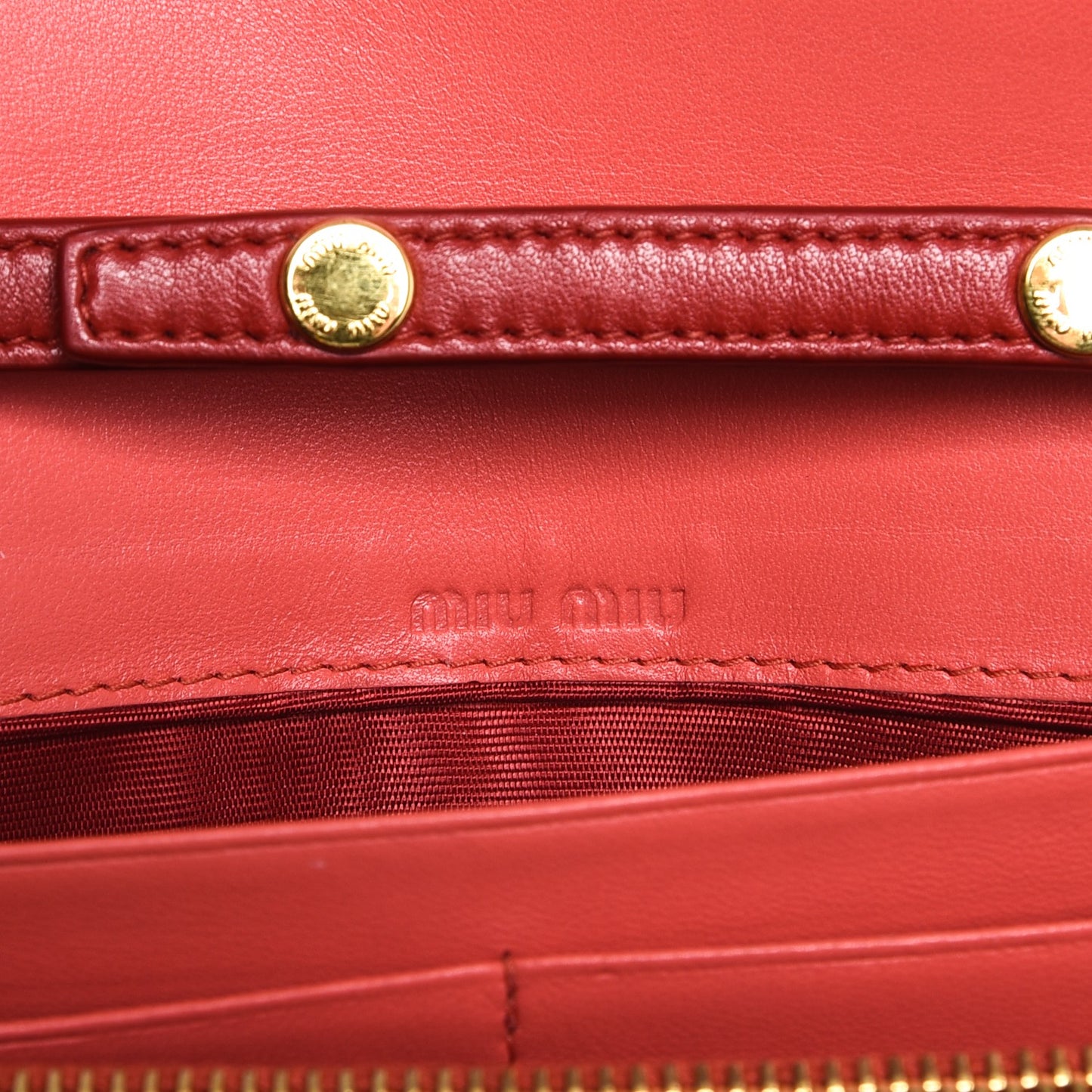Nappa Matelasse Wallet On Chain Rosso
