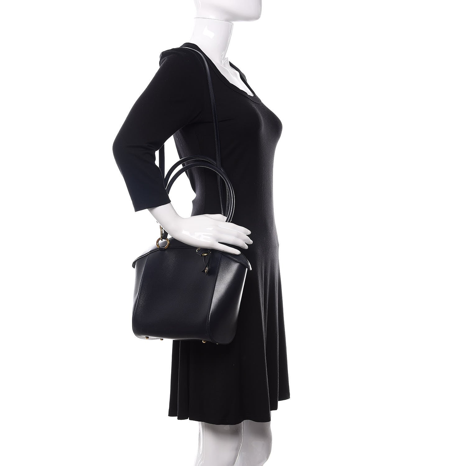Delvaux Grained Calfskin Charme Tote Jumping Marine 2 of 12