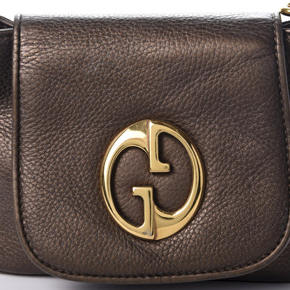 Gucci Metallic Pebbled Calfskin Small 1973 Chain Shoulder Bag Winter Leaf 8 of 8