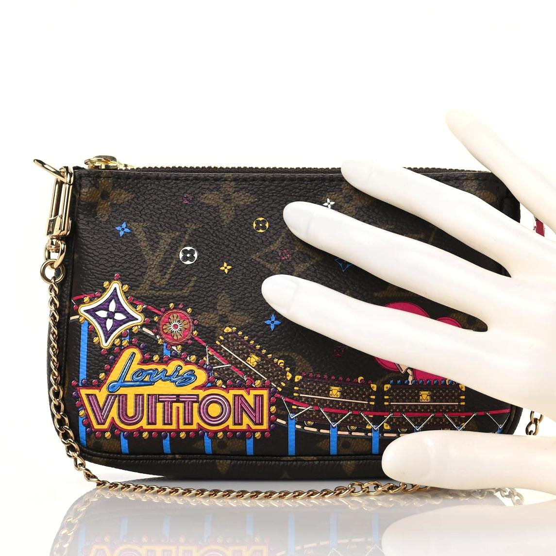 Louis Vuitton Monogram 2020 Christmas Animation Roller Coaster Mini Pochette Accessories Pivoine 2 of 10