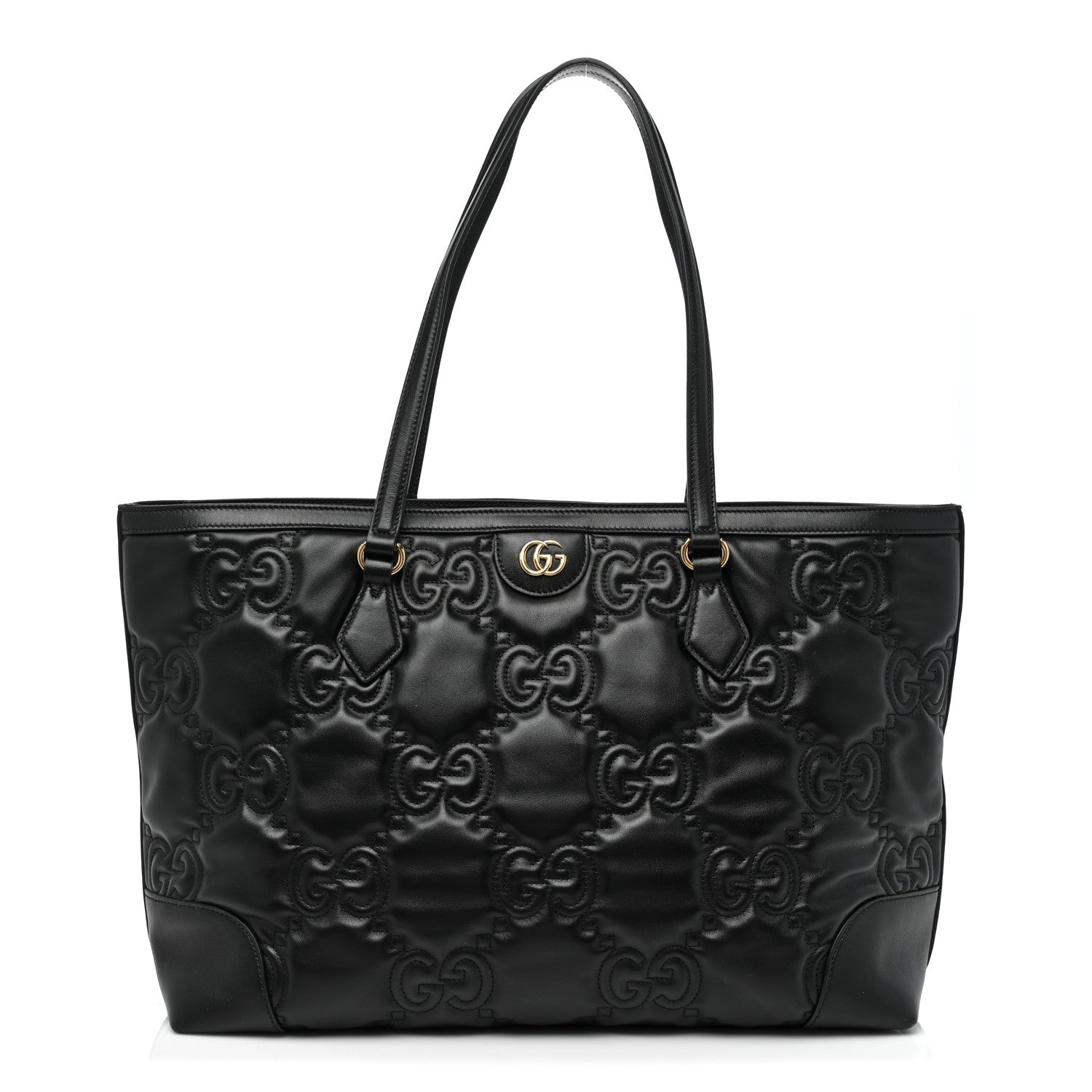 Gucci Calfskin GG Matelasse Medium Ophidia Shopping Tote Black 1 of 13