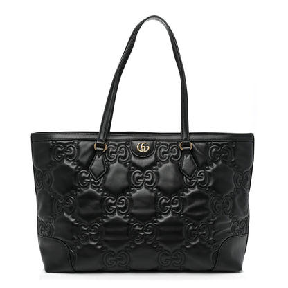 Gucci Calfskin GG Matelasse Medium Ophidia Shopping Tote Black 1 of 13