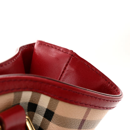 Burberry Haymarket Check Medium Golderton Tote Military Red 12 of 12
