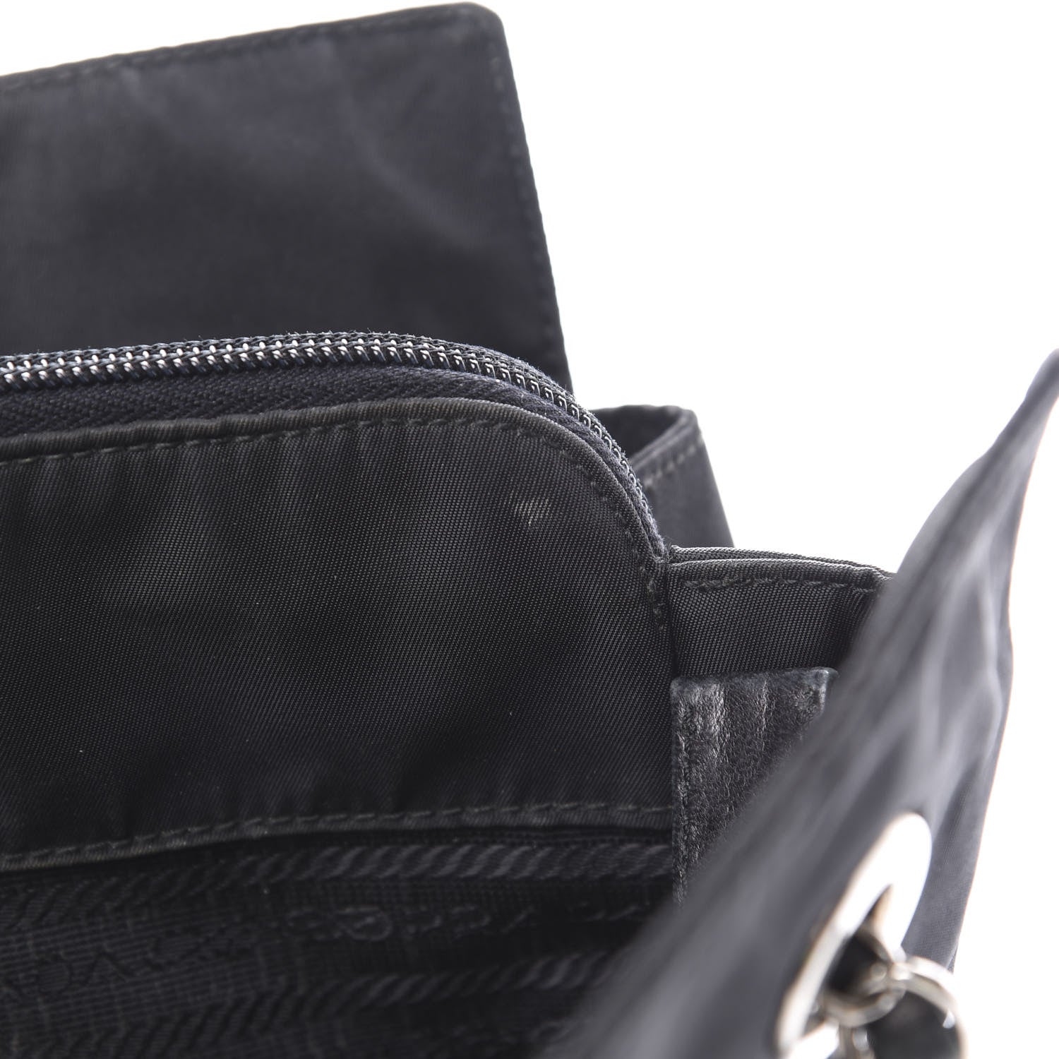 Prada Nylon Tessuto Acciaio Chain Shoulder Bag Black 15 of 15