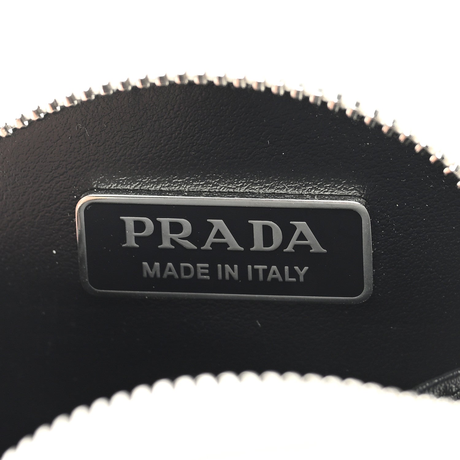 Prada Spazzolato Round Chain Coin Crossbody Pouch Argento 8 of 8
