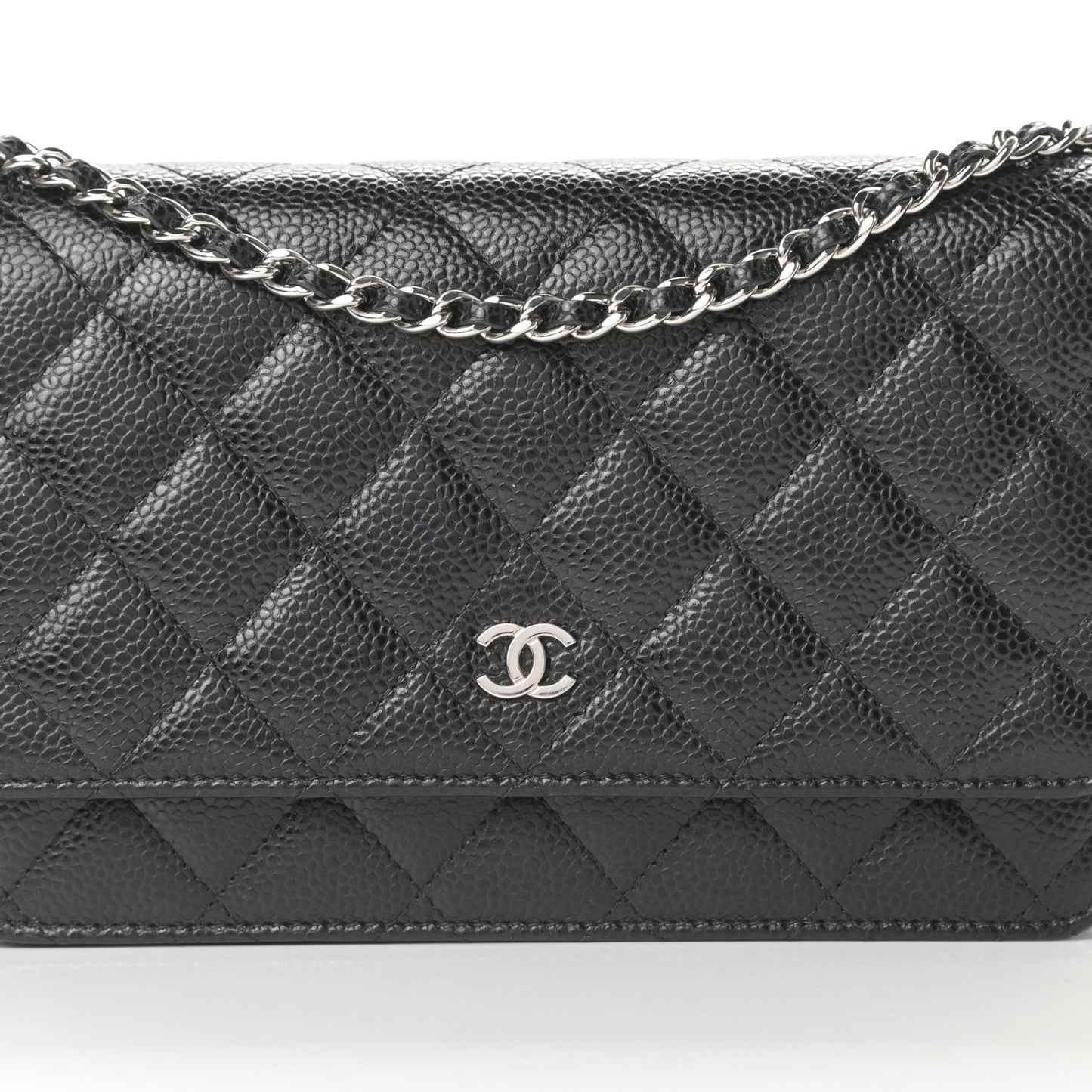 Caviar Quilted Wallet On Chain WOC Black