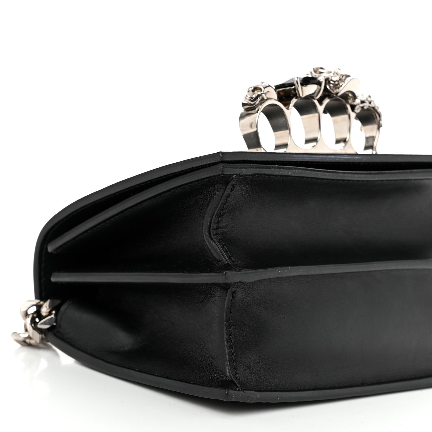 Alexander McQueen Calfskin Knuckle Crossbody Black 8 of 9